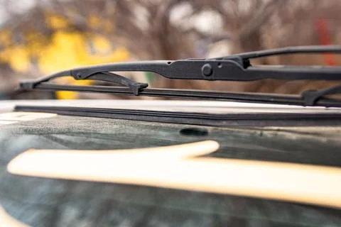 Worn Windshield Wiper Blades Need Replacement Stock Photos