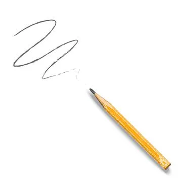 Worn yellow pencil with a sharpened tip realistic 3d vector object, featuri.. Stock Illustration