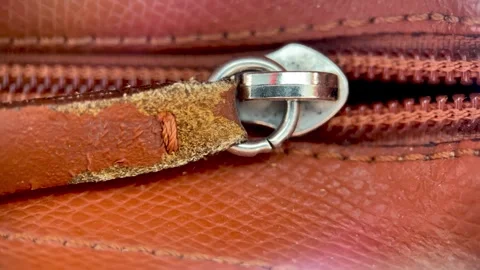 Worn Zip Puller Slider Shot Video stock 243982655