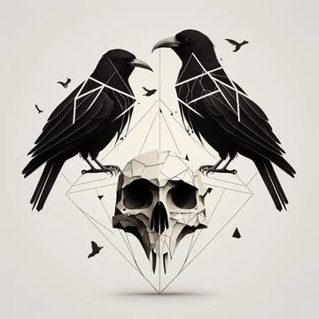 Worns with skull, creative logo Stock Illustration