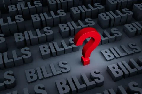 Worried about bills Stock Illustration