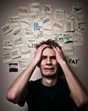 Worried about world problems Stock Photos