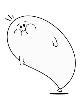 Worried Balloon Character Stock Illustration