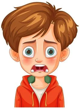 Worried Boy with Missing Tooth イラスト素材