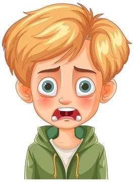 Worried Boy with Missing Tooth Stock Illustration