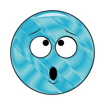 Worried chat emoticon scribble 库存插图