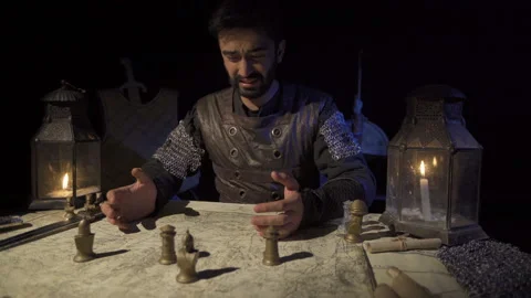 Worried commander who doesn't keep plans. Stock Footage 199468490