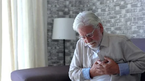 Worried elder senior man feeling bad, upset old middle aged grandfather tou.. Stock Footage 231622414