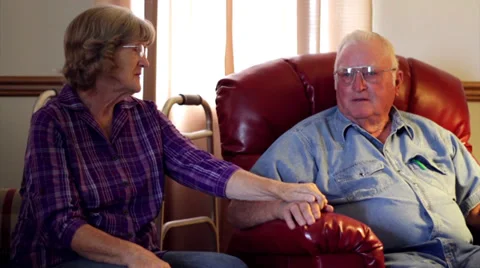 Worried elderly couple.mp4 Stock Footage 29997945