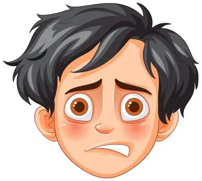 Worried Expression Cartoon Face Stock Illustration