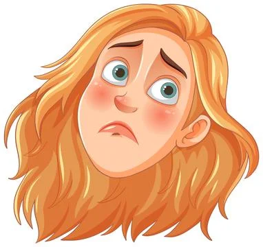 Worried Expression Cartoon Face Stock Illustration