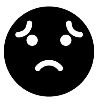 Worried Face Emoticon Stock Illustration