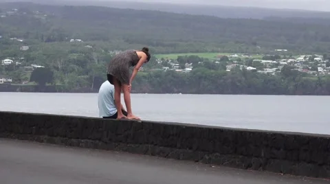 Worried man ready to jump Stock Footage 44014426
