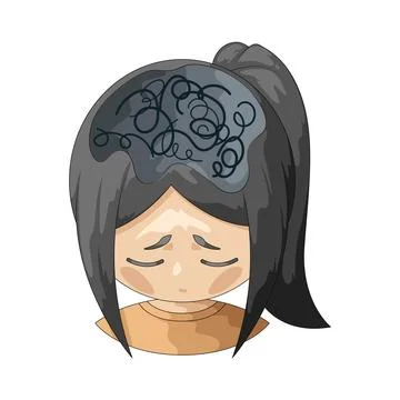 Worried mind illustration Stock Illustration