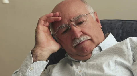 Worried old man thinking about his life Stock-Footage 67521673