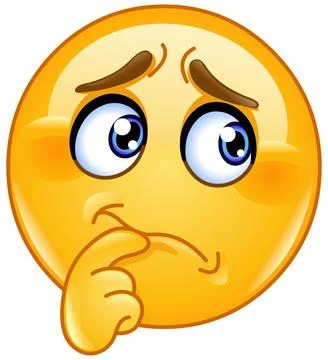 Worried Thinking Emoticon Illustrazione stock
