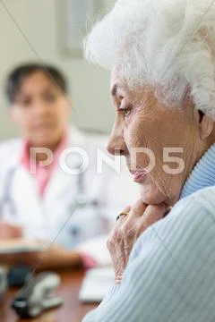 A Worried Woman At The Doctors