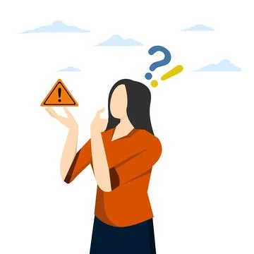 Worries or doubts to make a decision, mistrust or problems. Stockillustratie