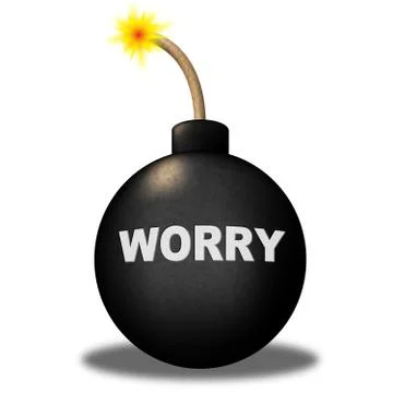 Worry alert indicating angst afraid and dangerous Stock Illustration