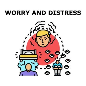 Worry and distress concept vector illustration Stock Illustration