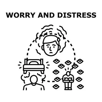 Worry and distress concept vector illustration Stock Illustration