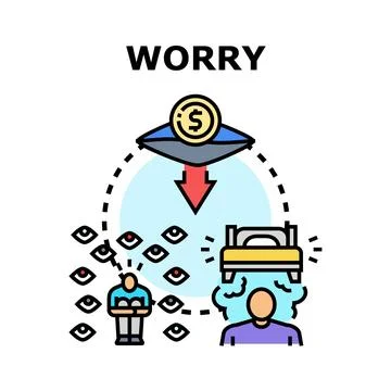 Worry concept creating financial and sleep problems Ilustración de archivo