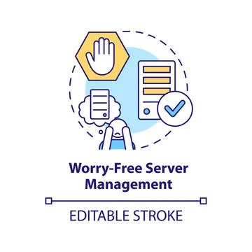 Worry free server management concept icon Stockillustratie