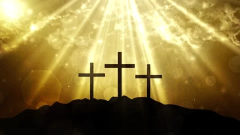 Worship Cross with Shining Lightrays Stock Footage 317841237