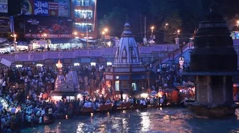 Worship Ganges Stock Footage 45855328