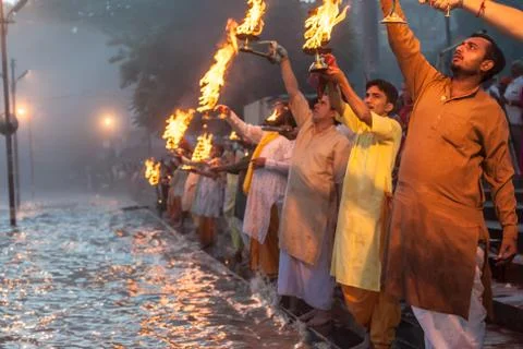 Worship of Ganges Stock Photos