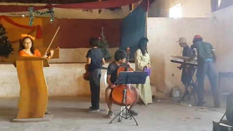 A Worship Team Sets Up  co Stock Footage 116623566