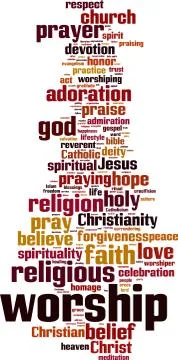 Worship word cloud Stock Illustration