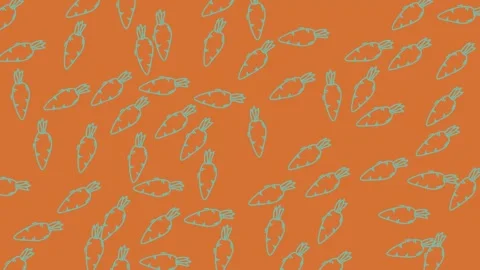 Wortel cartoon doodle pattern for school and kinde Stock Footage 324834591