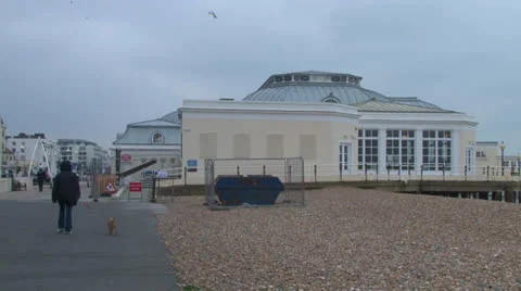 Worthing Pier and Beach Stock Footage 23864730