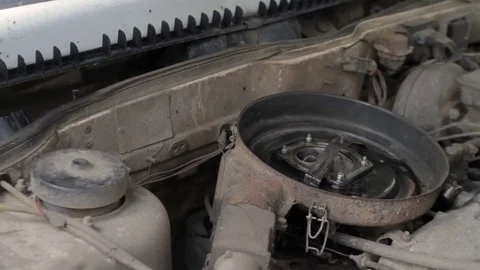 Wound up car engine close-up Stock Footage 71614072