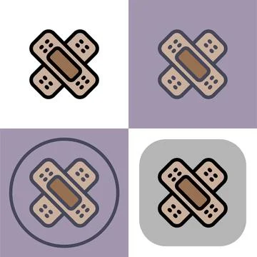 Wound plaster icon symbol - First aid Wound plaster vector illustration イラスト素材