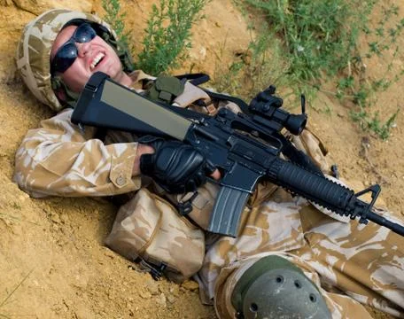 Wounded soldier Stock Photos