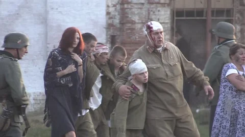 Wounded soldiers are surrendering Stock Footage 60206713