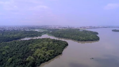 Wouri river islets Stock Footage 107080416