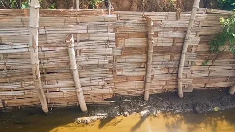 Woven bamboo Stock Footage 229676625