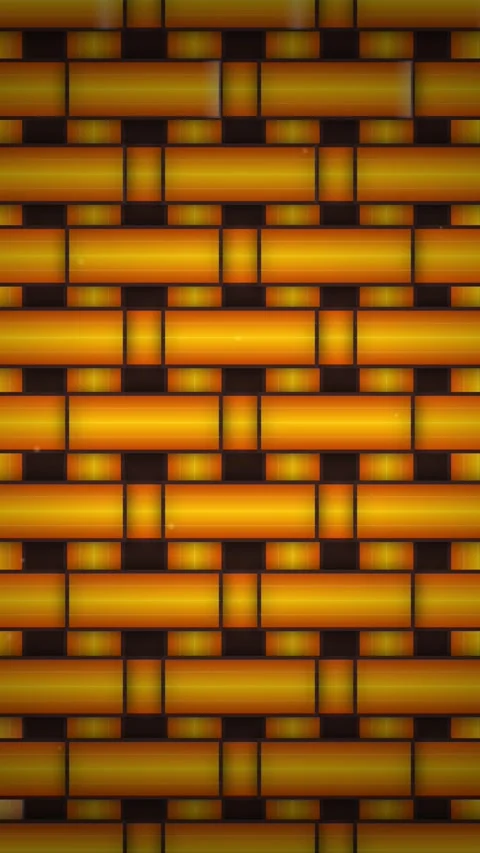 Woven Bamboo Texture Background - Abstract Golden Yellow Weave Pattern Stock Footage 347697725