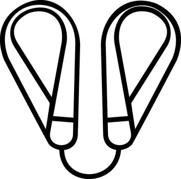 Woven camera neck strap line art icon Stock Illustration