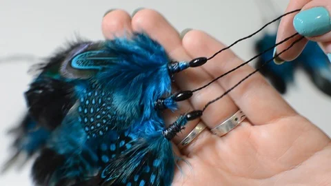 Woven dreamcatcher with feathers Stock-Footage 89140256