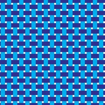 Woven fiber seamless pattern of interlacing bands in blue color Stock Illustration