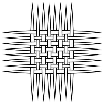 Woven knitted mesh, vector vertical and horizontal stripes on the concept Stock Illustration