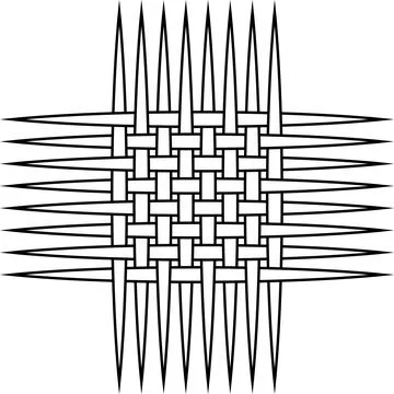 Woven knitted mesh, vector vertical and horizontal stripes Stock Illustration