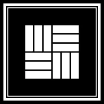 Woven logo. Simple design with white logo on black background Ilustração Stock