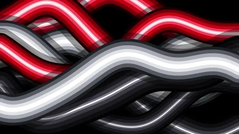 Woven metallic cables flowing with red and silver accents against a black b.. Vídeos de archivo 344843466