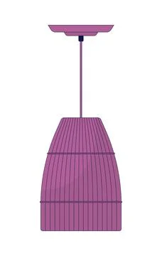 Woven pendant ceiling lamp 2D cartoon clip art Stock Illustration