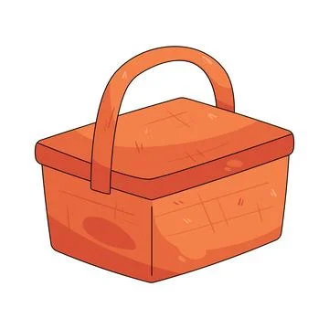 Woven picnic basket Illustrazione stock